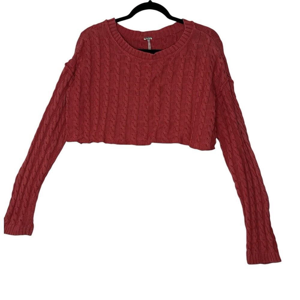 Free People Blouse Womens Long Sleeve Small Cropped‎ Oversized Top Outdoor Cozy